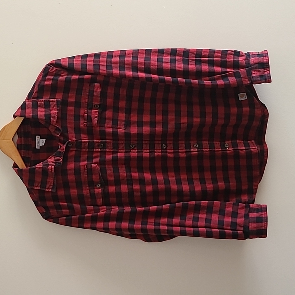 Carhartt Red and Black Buffalo Plaid Button Down Size XL